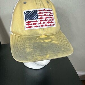 Columbia PFG hat L XL Fitted Stretch Flag Performance Fishing Gear Cap USA Mesh